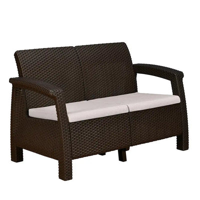 Nilkamal Goa Two Seater Plastic Sofa Set with Cushion Slight Side View-5