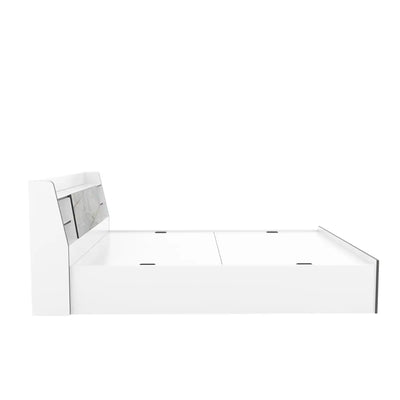 Nilkamal Marbito King Bed With Headboard & Box Storage (White)