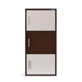 Nilkamal Sear 3 Tier Storage Cabinet (Oak/Frosty White)