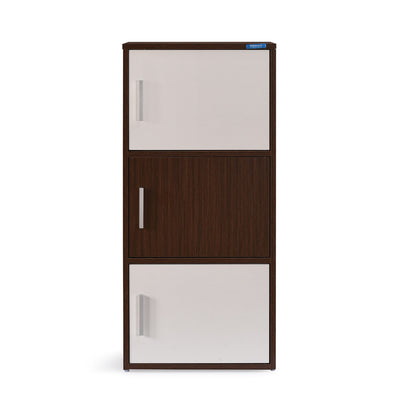 Nilkamal Sear 3 Tier Storage Cabinet (Oak/Frosty White)