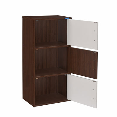 Nilkamal Sear 3 Tier Storage Cabinet (Oak/Frosty White)