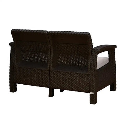 Nilkamal Goa Two Seater Plastic Sofa Set with Cushion Slide Back View-2