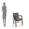 Nilkamal Luxe Chairs and Mystique Glass Top Coffee Table Plastic Outdoor Set (Season Rust Brown)