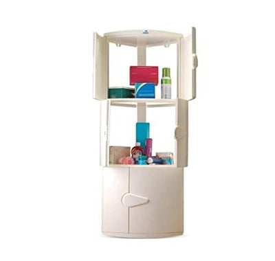 Nilkamal 3 Door Plastic Storage Corner Cabinet (Ivory)