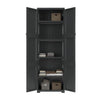 Nilkamal Freedom Large (FML) Plastic Storage Cabinet (Charcoal Grey) - Open Storage Front View