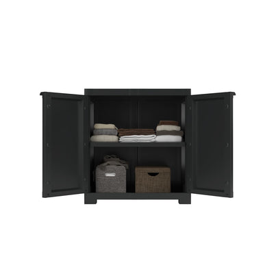 Nilkamal Freedom Small (FMS) Plastic Storage Cabinet (Charcoal Grey) - Open Front Storage View