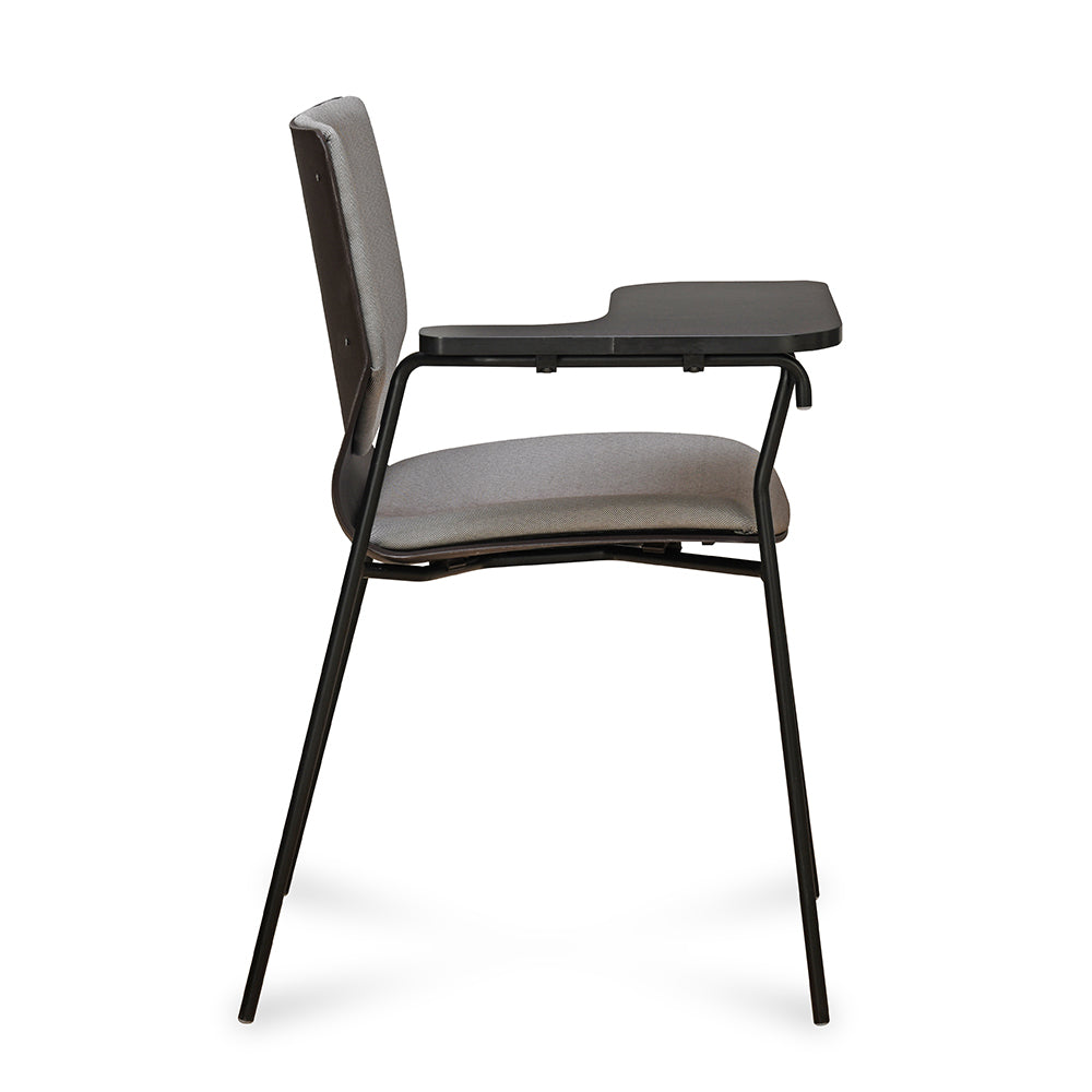 Nilkamal Zing Visitor Chair with Depth Adjustable Writing Pad (Walnut Brown & Black)