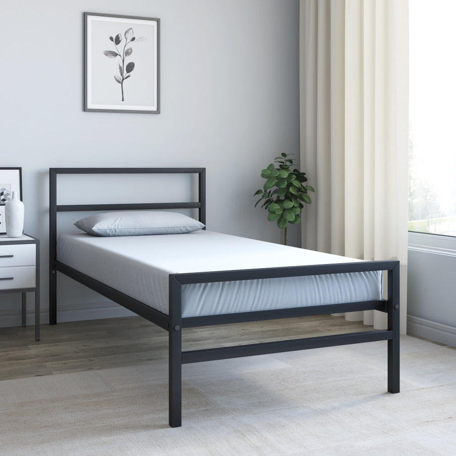 Nilkamal Striker Metal Single Bed (Black)