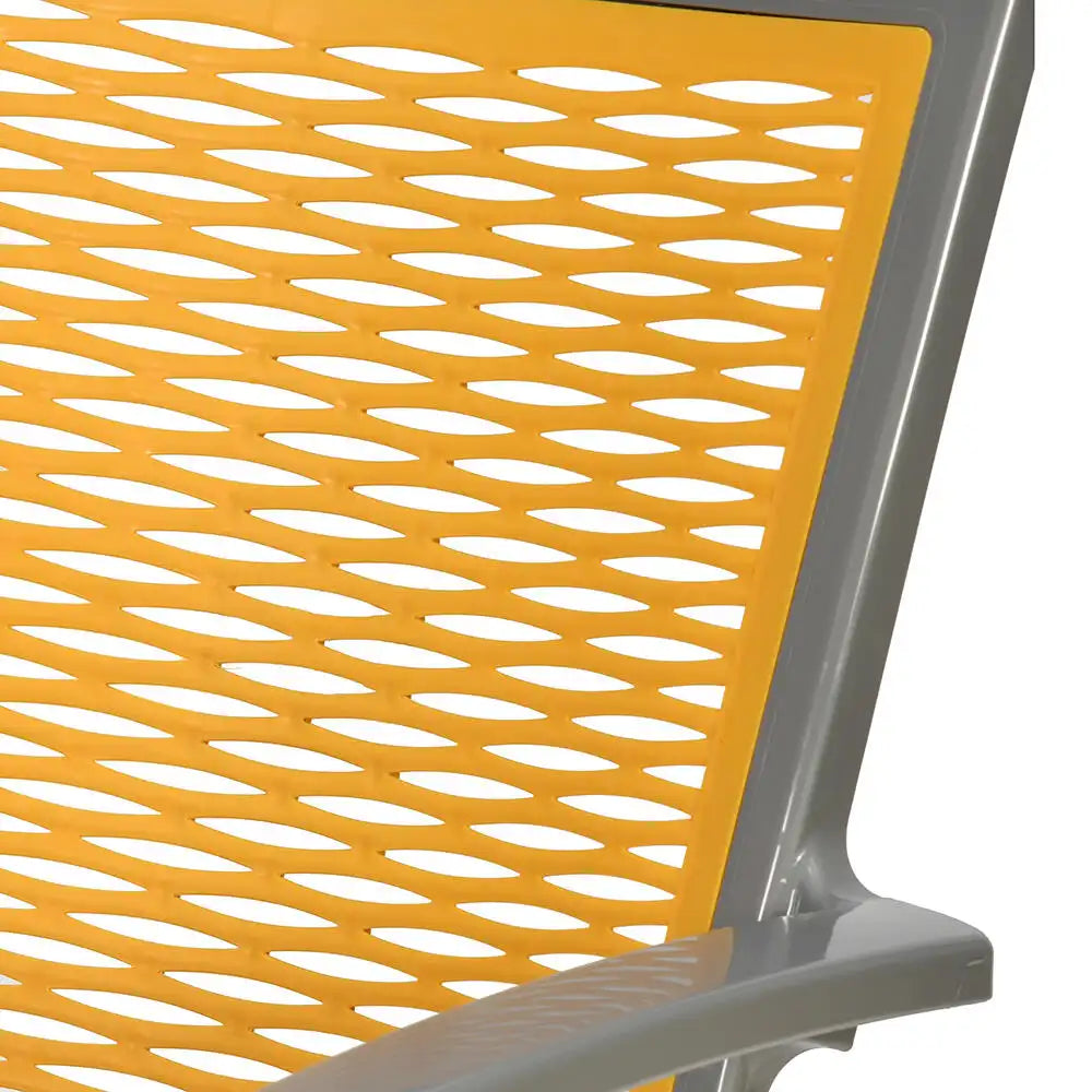 Nilkamal CHR2226 Plastic Arm Chair (Haze Grey & Mustard Yellow) - Close Up View