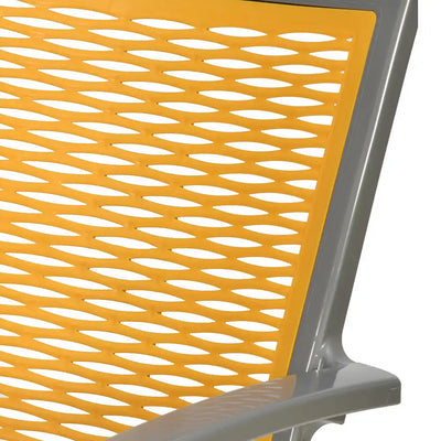 Nilkamal CHR2226 Plastic Arm Chair (Haze Grey & Mustard Yellow) - Close Up View