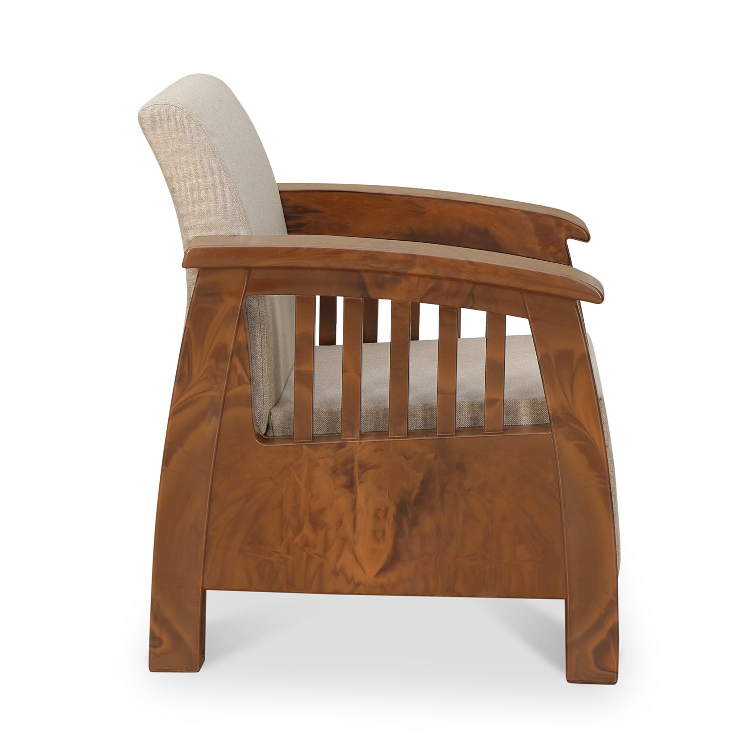 Nilkamal Aspire 1 Seater Plastic Sofa (Walnut)