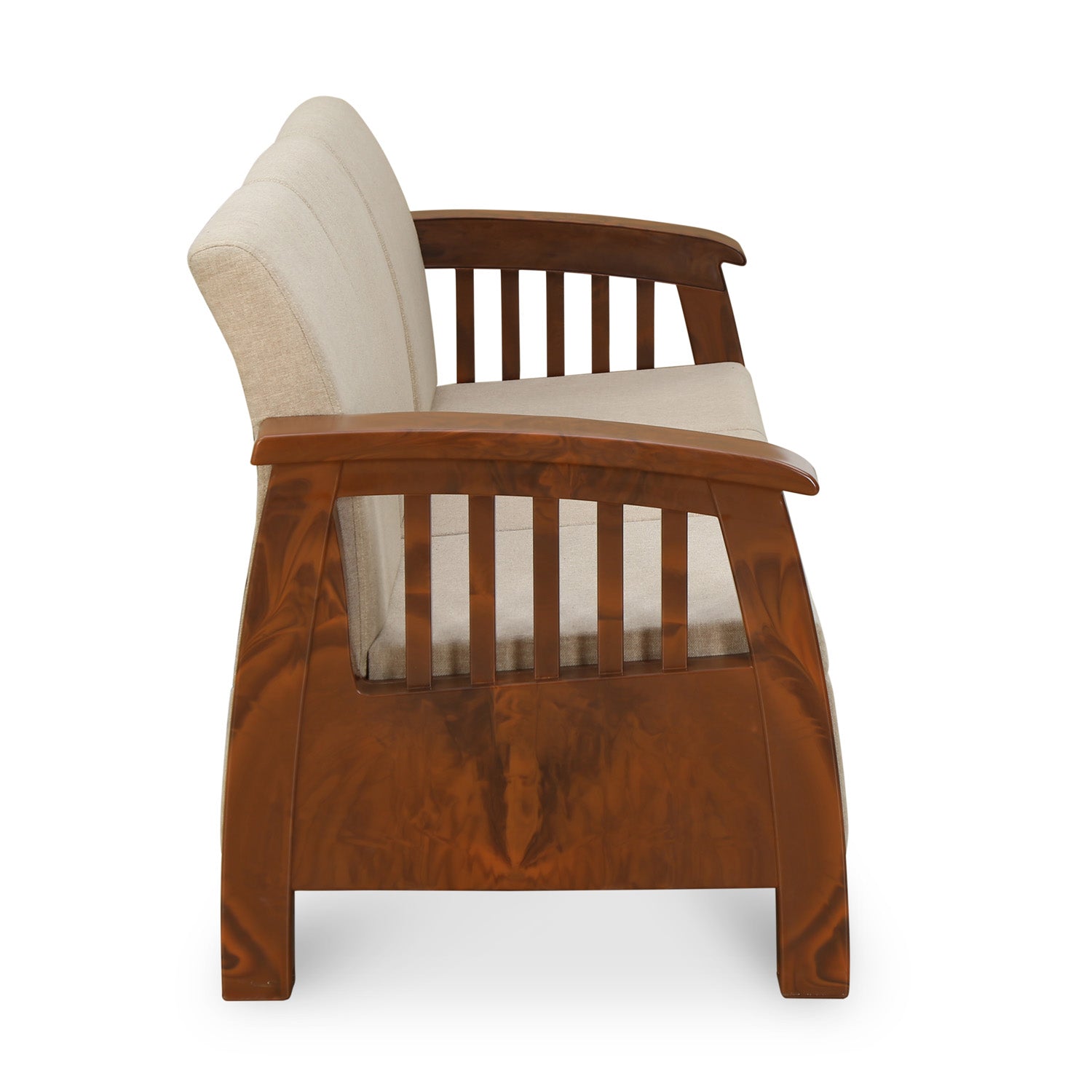 Nilkamal Aspire 3 Seater Plastic Sofa (Walnut)