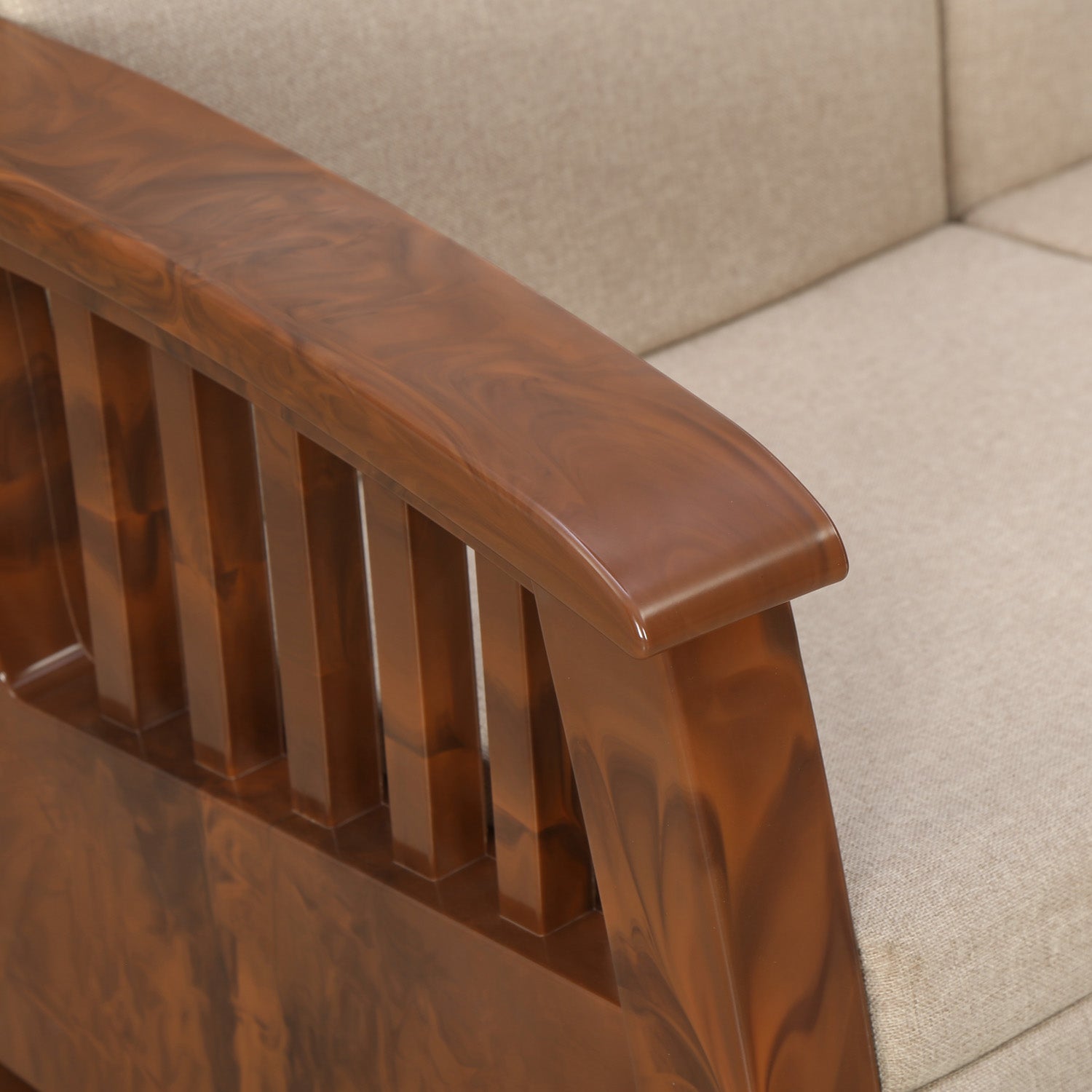 Nilkamal Aspire 2 Seater Plastic Sofa (Walnut)