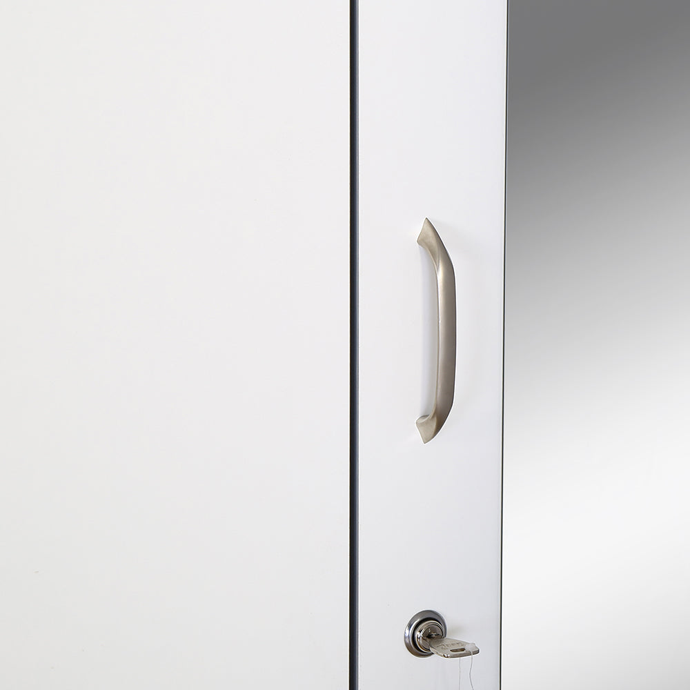 Nilkamal Marbito 2 Door Wardrobe With Mirror (White)