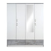 Nilkamal Marbito 4 Door Wardrobe With Mirror (White) - Front View 2