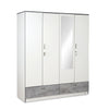 Nilkamal Marbito 4 Door Wardrobe With Mirror (White) - Slight Side View