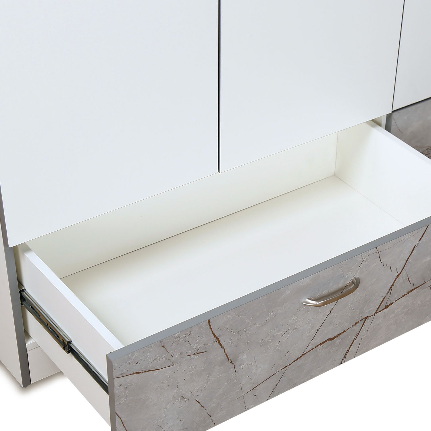 Nilkamal Marbito 4 Door Wardrobe With Mirror (White)