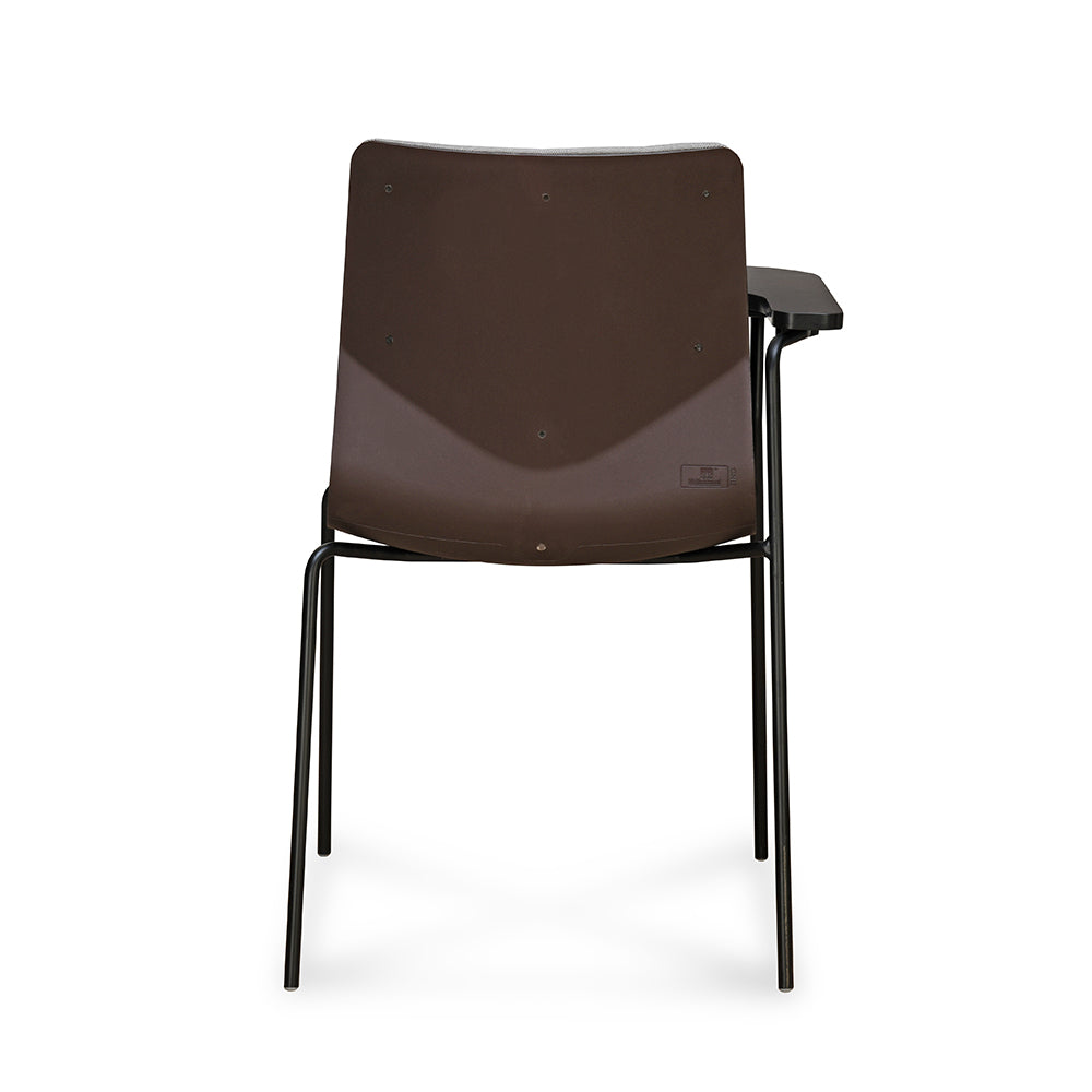 Nilkamal Zing Visitor Chair with Depth Adjustable Writing Pad (Walnut Brown & Black)