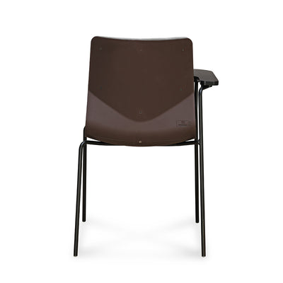 Nilkamal Zing Visitor Chair with Depth Adjustable Writing Pad (Walnut Brown & Black)