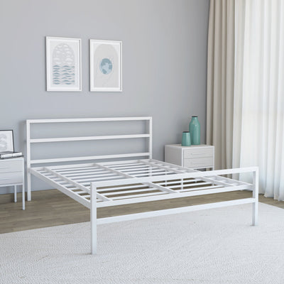 Nilkamal Striker Metal Queen Bed (White)