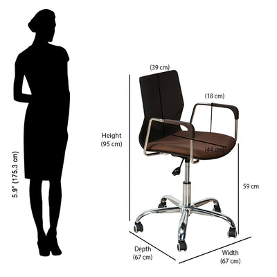 Nilkamal Zing with Arm Office Chair (Brown)
