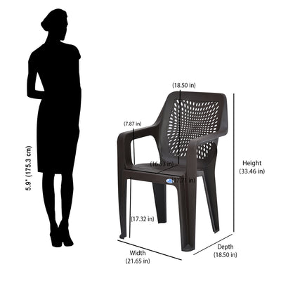 Nilkamal Trendy Plastic Chair with Arm Rest