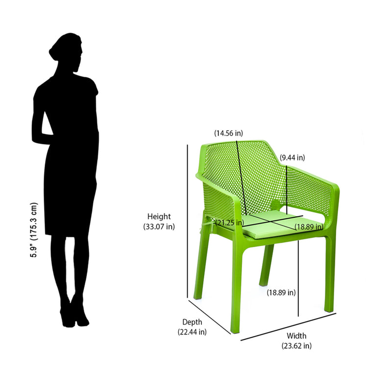 Nilkamal Orchid 1 + 4 Chair Plastic Dining Set (Green)