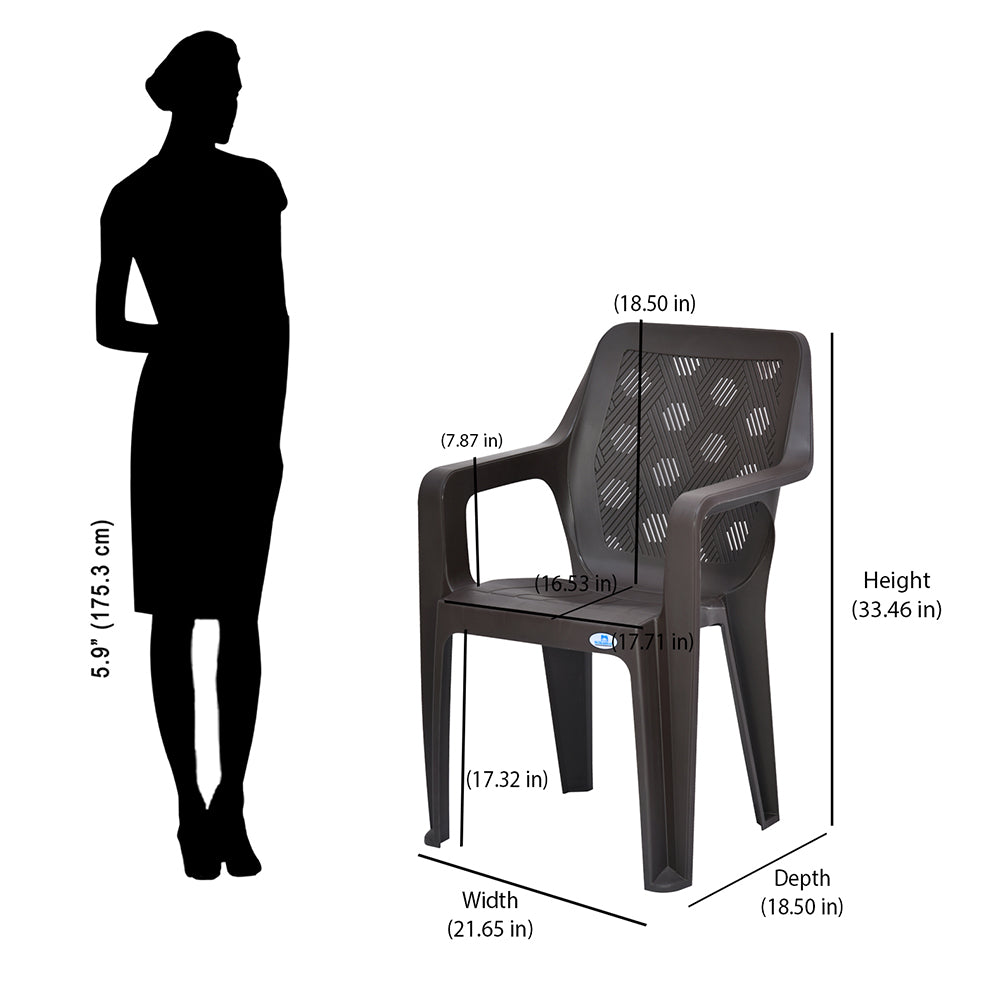 Nilkamal Hexa Plastic Chair with Arm Rest