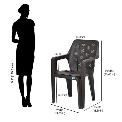 Nilkamal Hexa Plastic Chair with Arm Rest