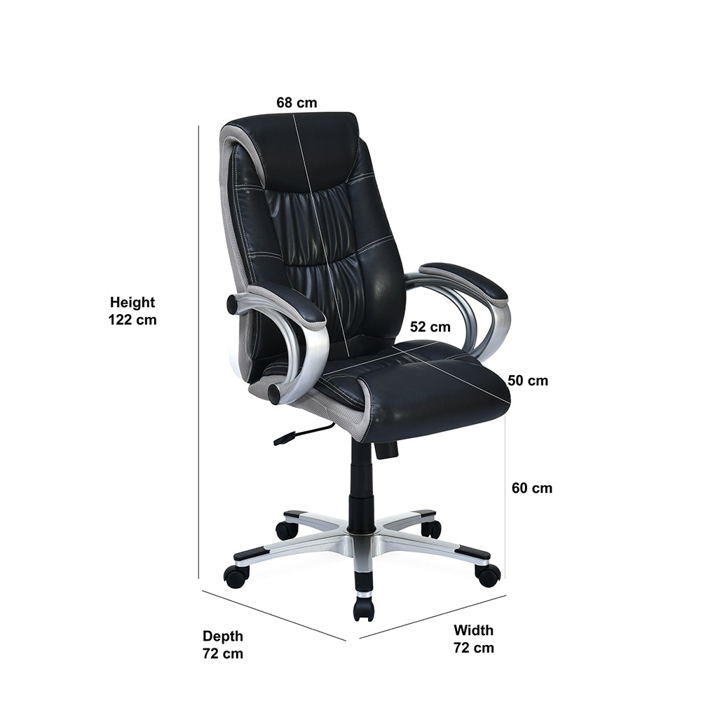 Nilkamal Travis High Back Office Chair (Black/Grey)