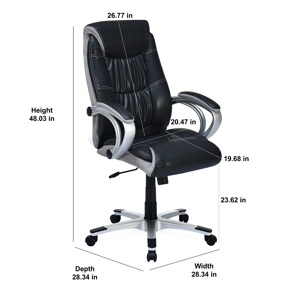 Nilkamal Travis High Back Office Chair (Black/Grey)