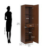 Nilkamal Joyce 1 Door Wardrobe With Mirror (Classic Walnut) - Size In Centimeter