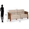 Nilkamal Aspire 3 Seater Plastic Sofa (Walnut)