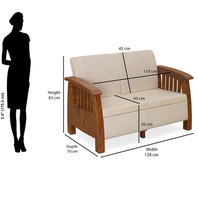 Nilkamal Aspire 2 Seater Plastic Sofa (Walnut)