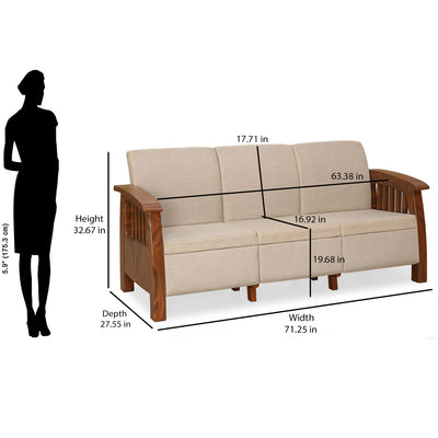 Nilkamal Aspire 3+1+1 Seater Plastic Sofa Set (Walnut)