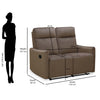 Nilkamal Carlton 2 Seater Manual Recliner (Light Brown) - Size In Centimeter