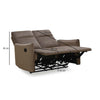 Nilkamal Carlton 2 Seater Manual Recliner (Light Brown) - Extended Size In Centimeter