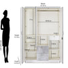 Nilkamal Marbito 3 Door Wardrobe With Mirror (White)