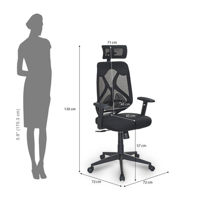 Nilkamal Verona High Back Office Chair (Black)