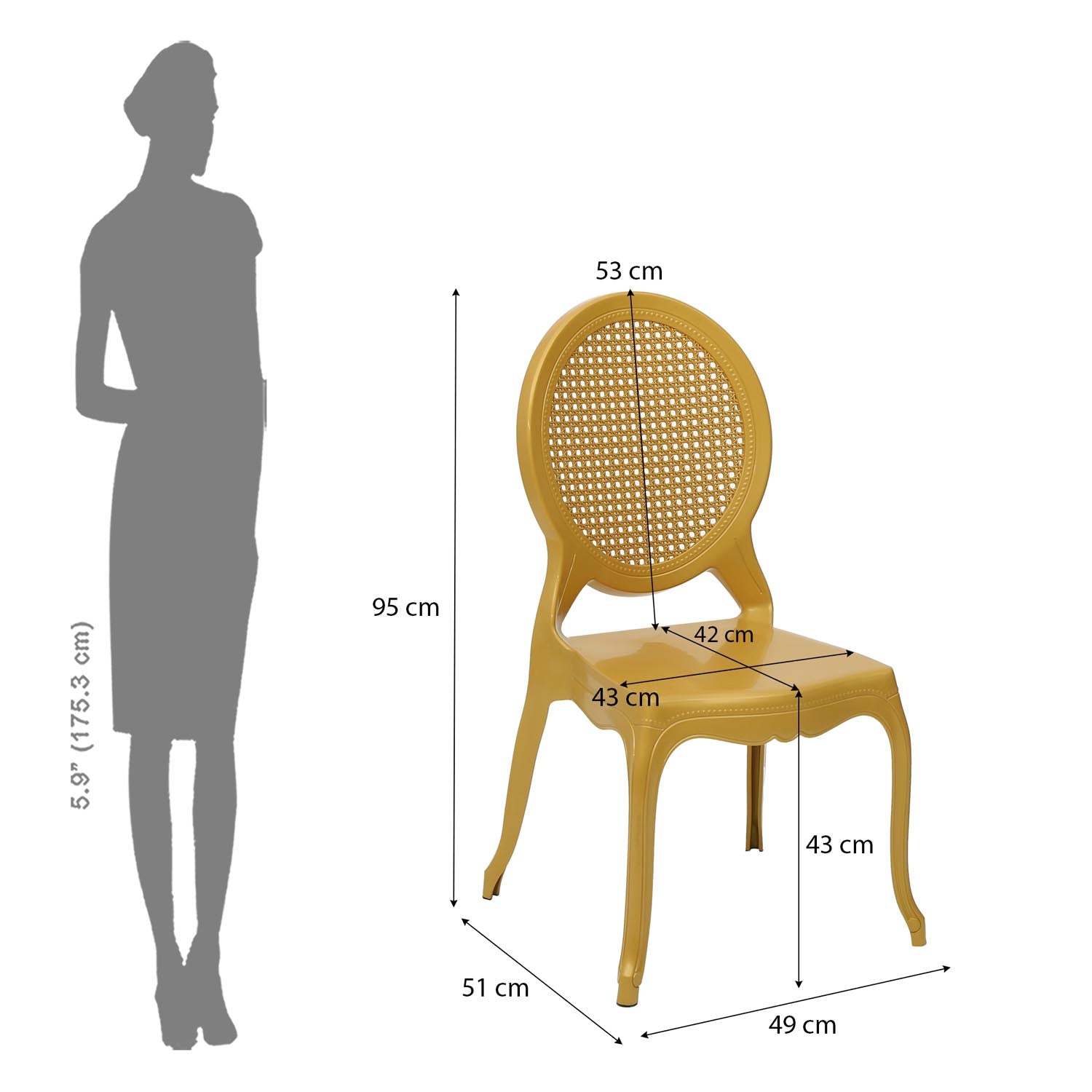 Nilkamal Grace Plastic Chair (Gold)