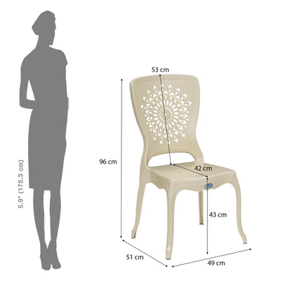 Nilkamal Aura Plastic Chair (Pearl White)
