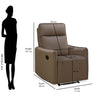 Nilkamal Carlton 1 Seater Manual Recliner (Light Brown) - Size In Centimeter