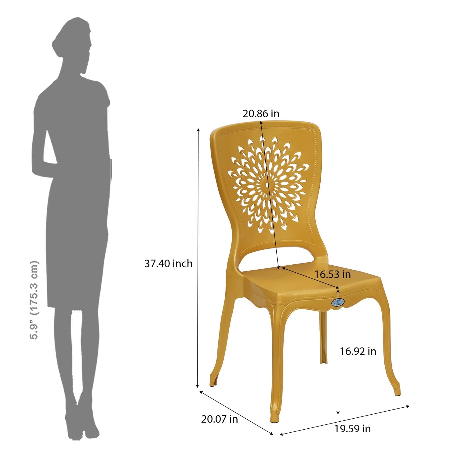 Nilkamal Aura Plastic Chair (Gold)