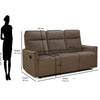 Nilkamal Carlton 3 Seater Manual Recliner (Light Brown)