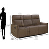 Nilkamal Carlton 3 Seater Manual Recliner (Light Brown)