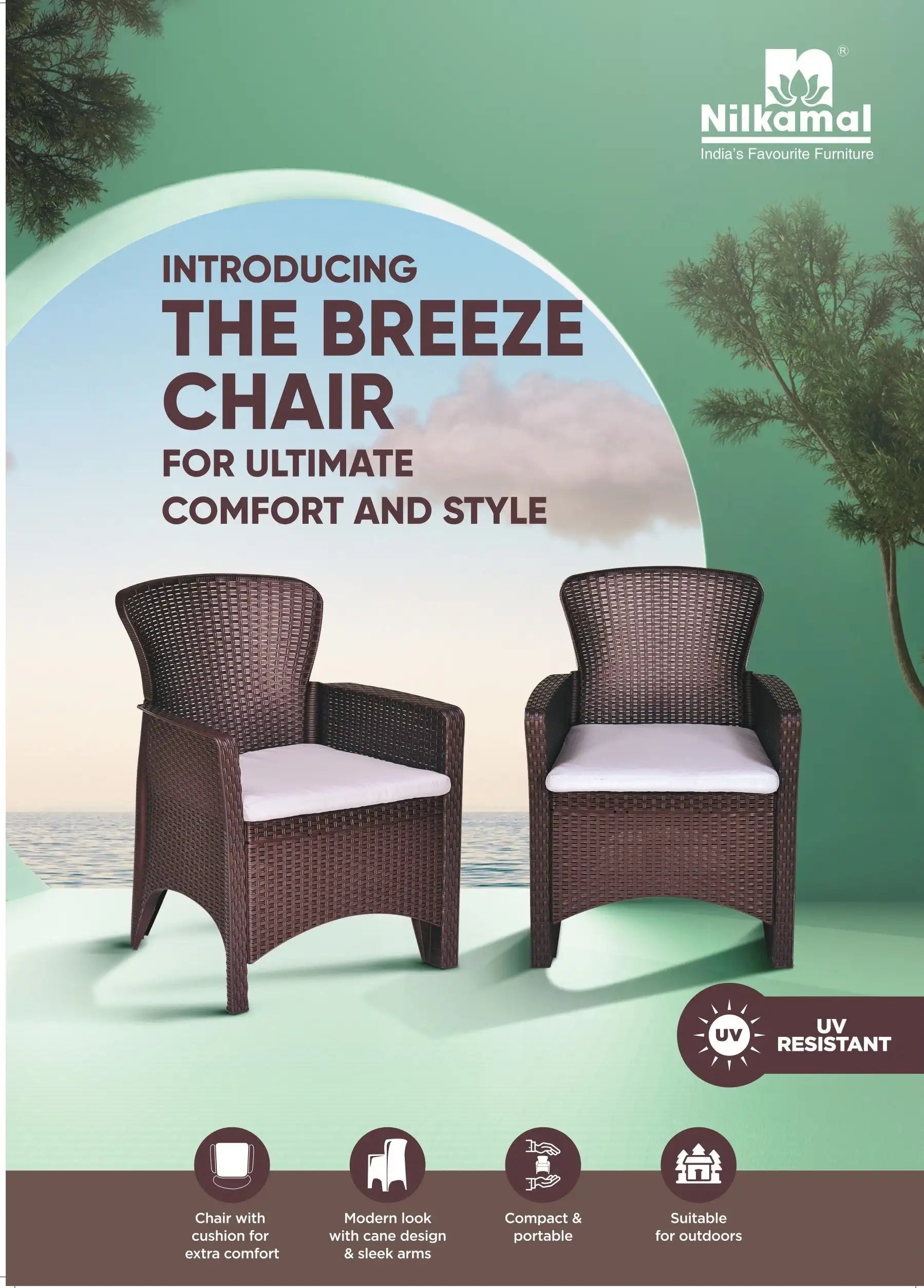 Nilkamal Breeze One Seater Plastic Sofa Chair with Cushion – For Ultimate Comfort And Style