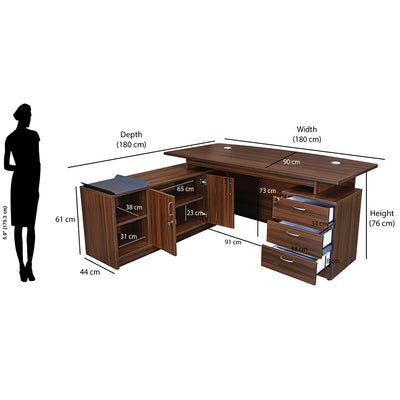 Nilkamal Elegant Neo Office Table (Walnut)