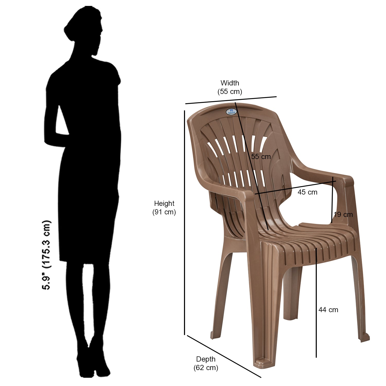 Nilkamal CHR2231 Plastic Arm Chair