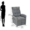 Nilkamal Electro 1 Seater Electric Recliner Sofa (Dark Grey) - Size In Inches