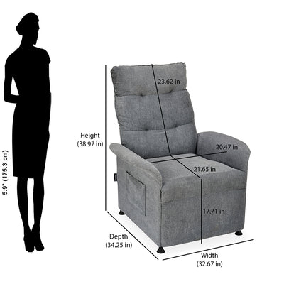 Nilkamal Electro 1 Seater Electric Recliner Sofa (Dark Grey)